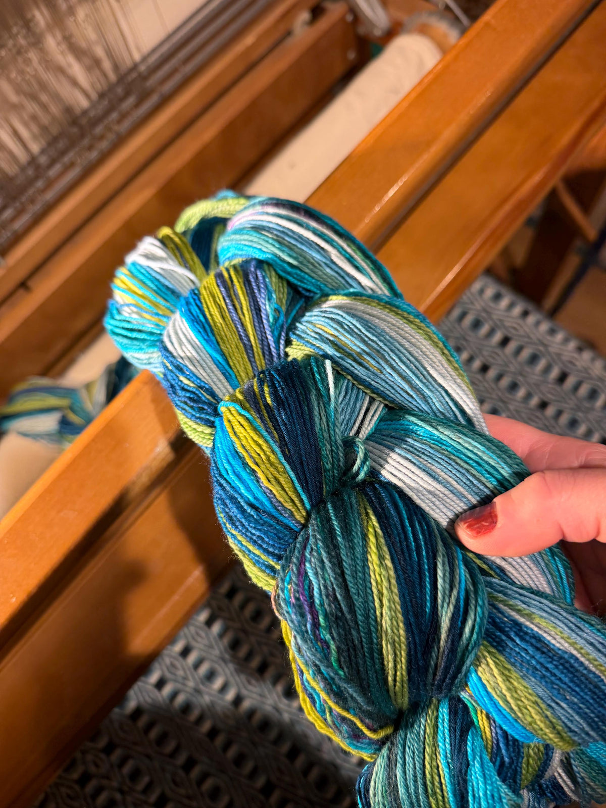 Merino Wrap - Bluebird and Aqua