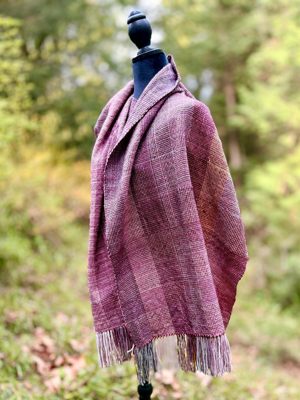 Merino Wrap - Mauve and Plum